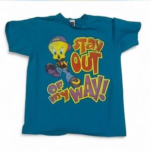 Teal Cartoon Graphic Short Sleeve Tee #vintage #looneytunes